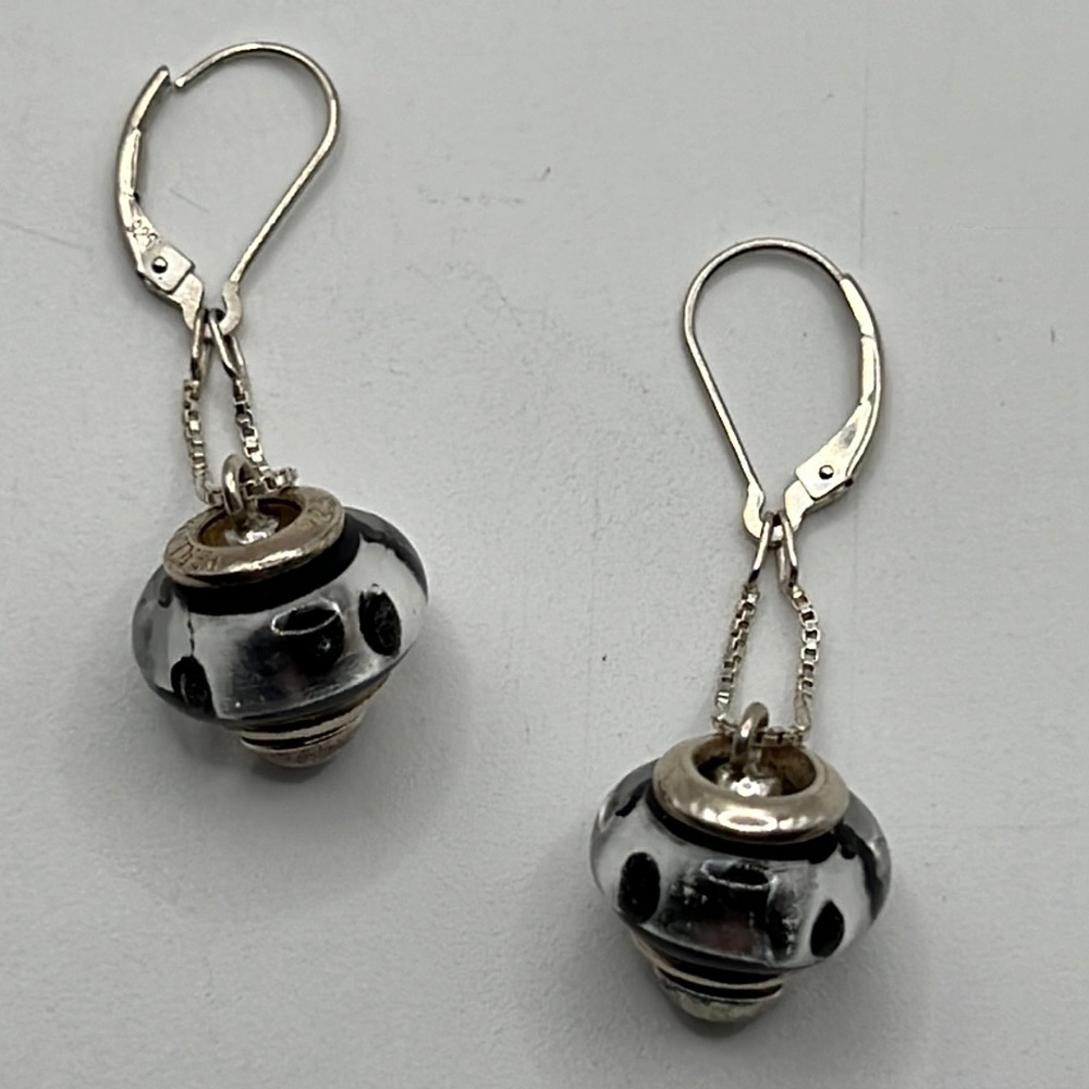 PERLAMORE CHANGEABLE GLASS BEAD AND STERLING SILVER EARRINGS